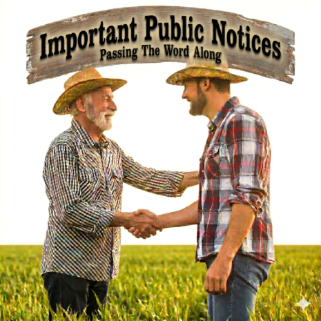 Two country men shaking hands in a field