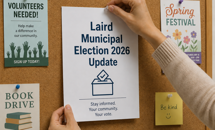 Document being posted on a bulletin board