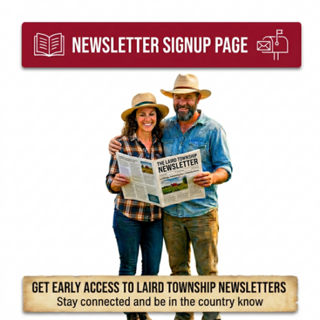 Country couple reading a newspaper together