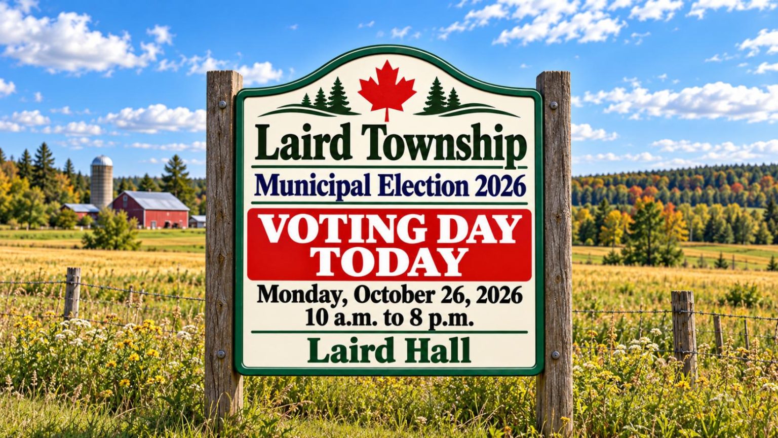 sign with voting information for todays election